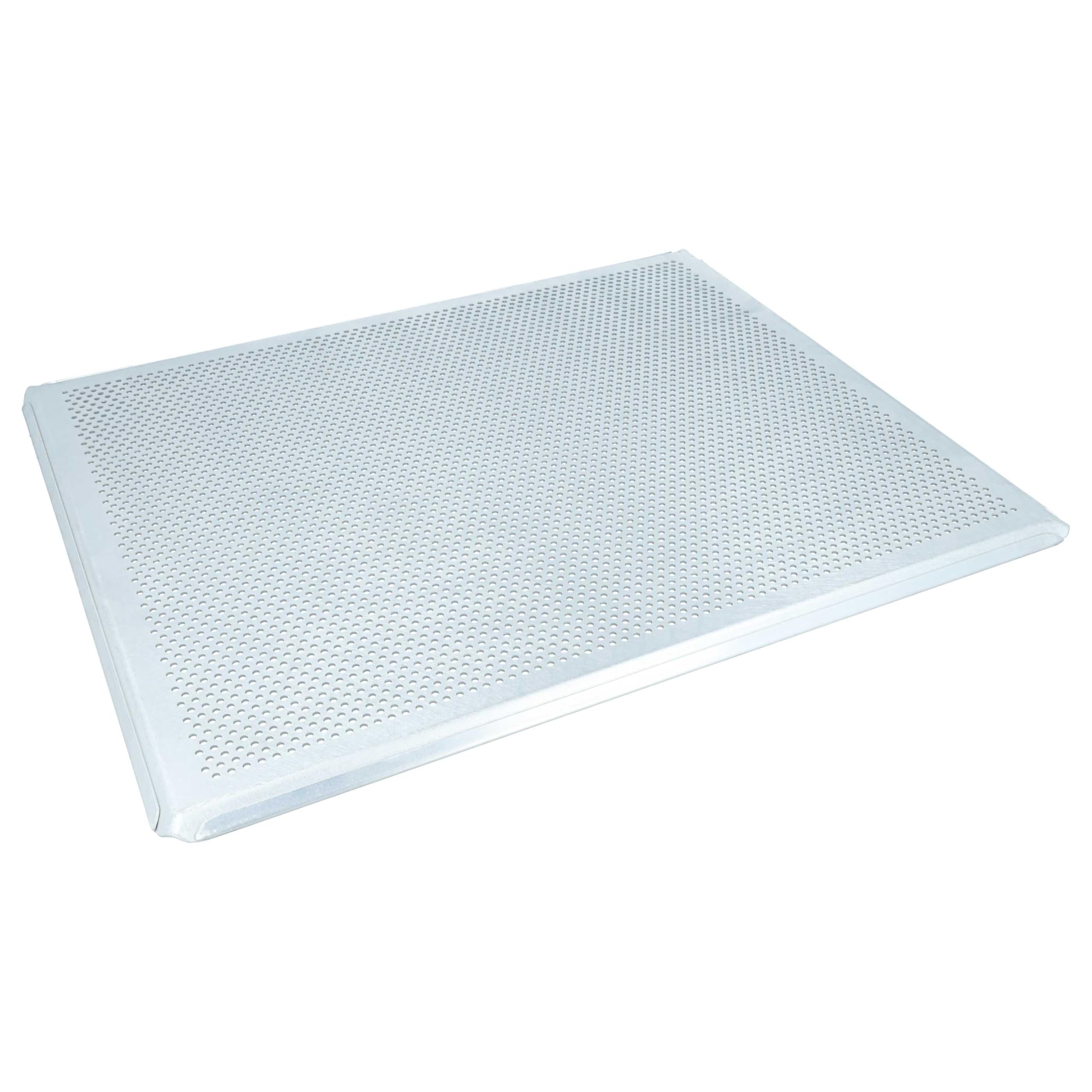 vhbw teglia per forno - 45,5 x 37,5 x 1 cm argento, perforata