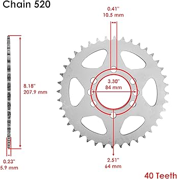 Amazon.com: Caltric Green Drive Chain And Sprockets Kit Compatible