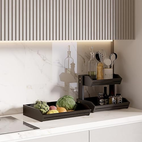 Miniatura 5 de HOLANA Frutero de madera de acacia  Frutero de 3 niveles para encimera de cocina, extra grande de 16 x 12.5 x 18 pulgadas, Fruteros para Cocina,