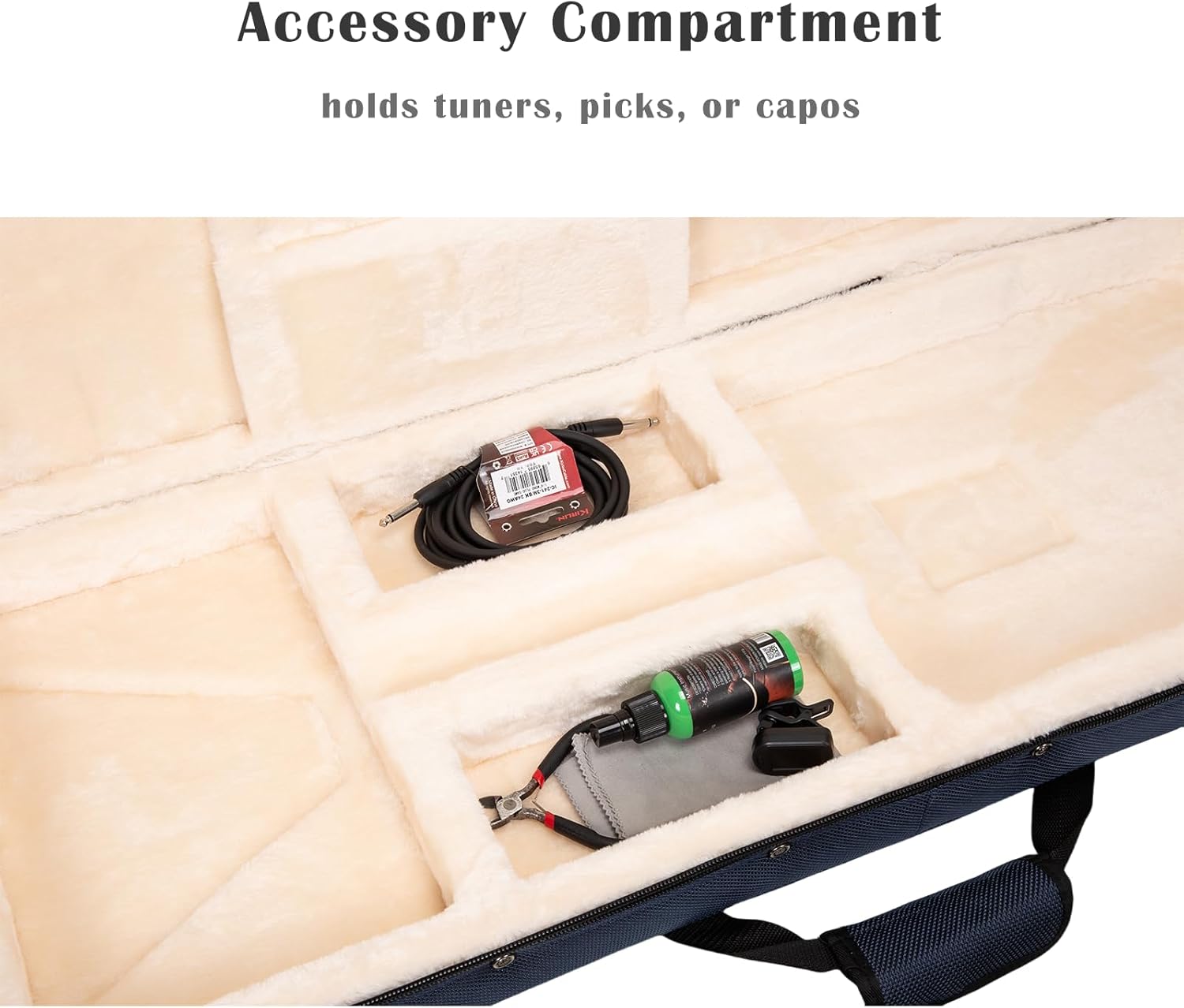 Crossrock Electric Guitar Foam Case for Strat & Tele | Lightweight Blue Gig Bag with Adjustable Padding, Plush Interior & Storage (CRP300EBL)