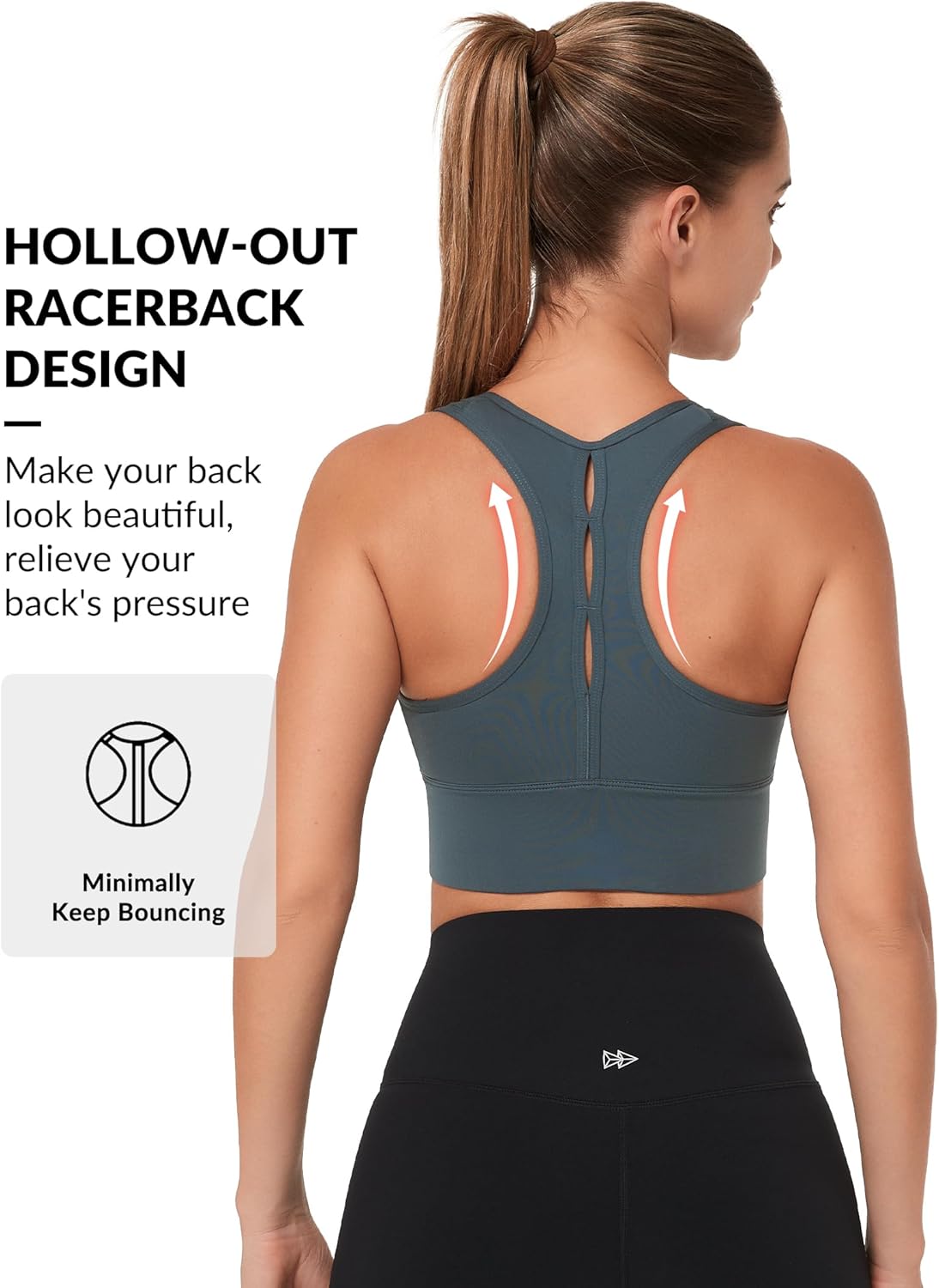 Yvette Womens Sports Bras High Impact Front Zipper Sports Bra for Large Bust Full Support Racerback Workout Running - Image 2