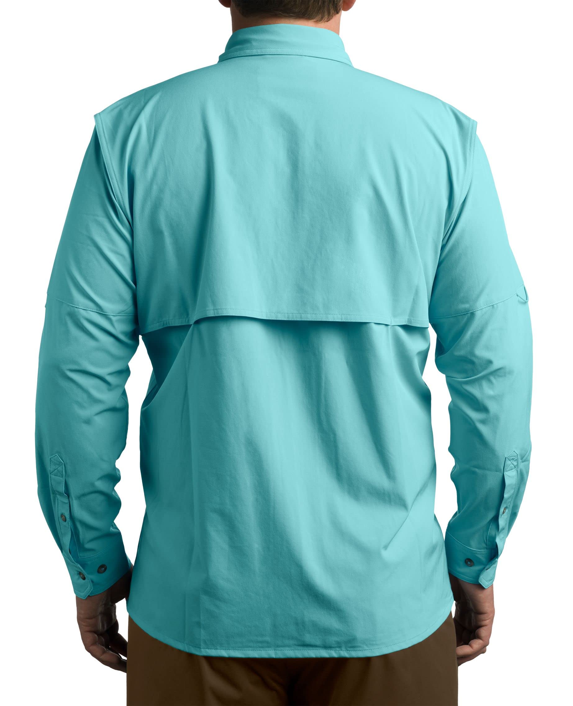Whitewater Lightweight Moisture Wicking Long Sleeve Fishing Shirt with UPF 50 (3X-Large, Lagoon)