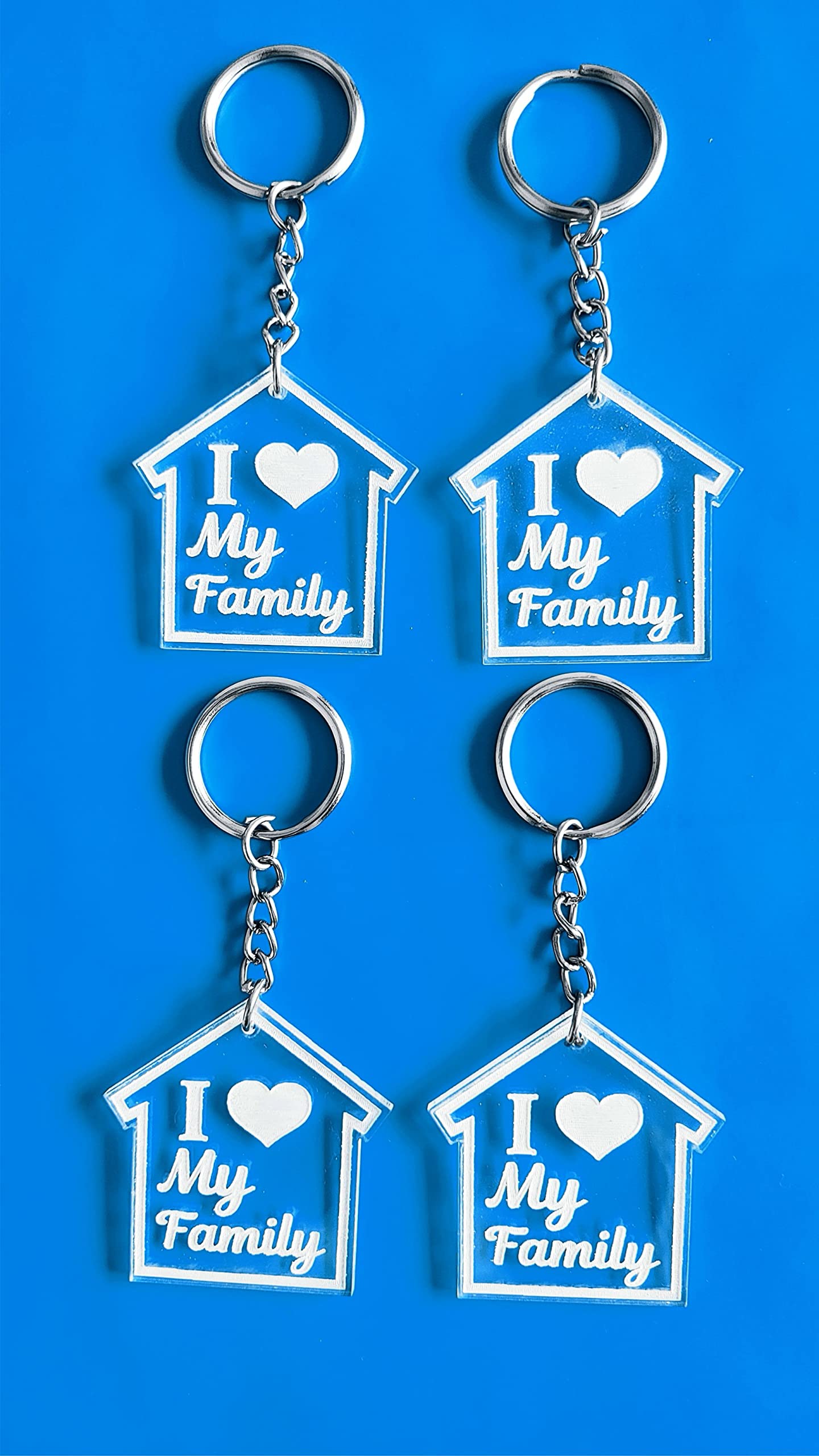 Authentic e-Store' Premium Keychain Transparent/Clear Acrylic Light Weight (Pack 4)-image-10