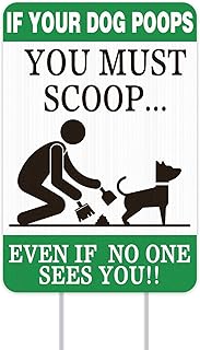 WhatSign No Dog Poop Signs Dog Poop Pick up Sign No Poop Dog Signs for Yard Pick up After Your Dog Sign No Dog Poop Yard Sign Clean up After Your Dog No Pooping Dog Signs for Yard Garden Lawn Outdoor