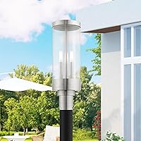 Vista 3 de Livex Lighting 20728-05 Hillcrest - Linterna de poste superior para exteriores, acabado cromado pulido con cristal transparente