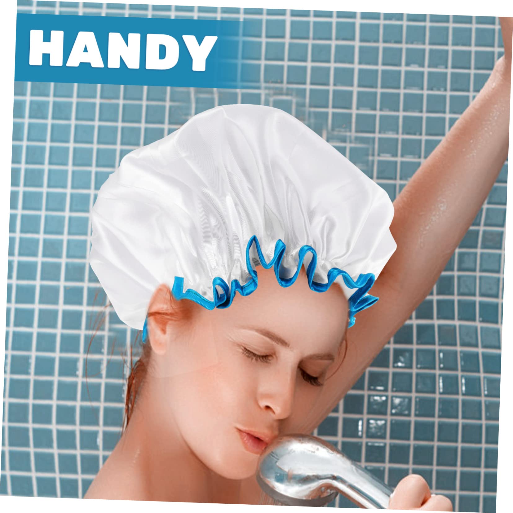 Healeved 8piezas Gorros De Baño Reutilizables Para Mujeres De Doble Impermeables Protege Tu Cabello Maquillaje