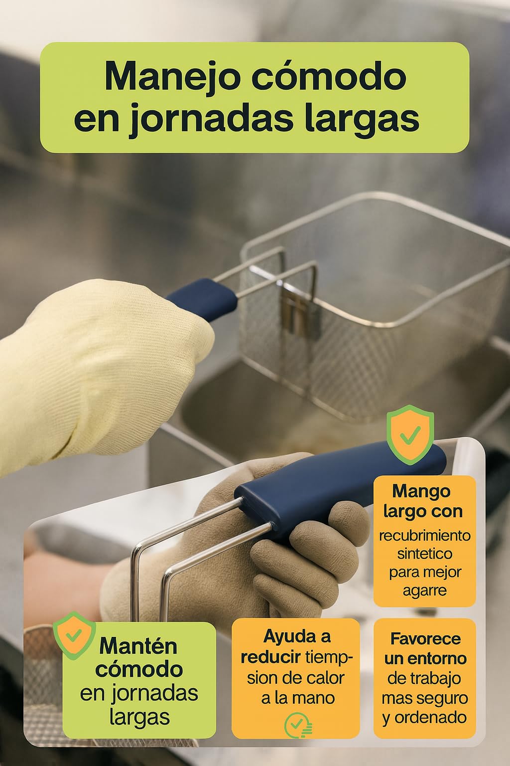 CubetasGastronorm ® Cesta freidora 8 litros recambio acero inoxidable 220x240x100 mm modelo FR 8L compatible con Infrico compatible con Panarola hosteleria profesional cocina bar restaurante plus