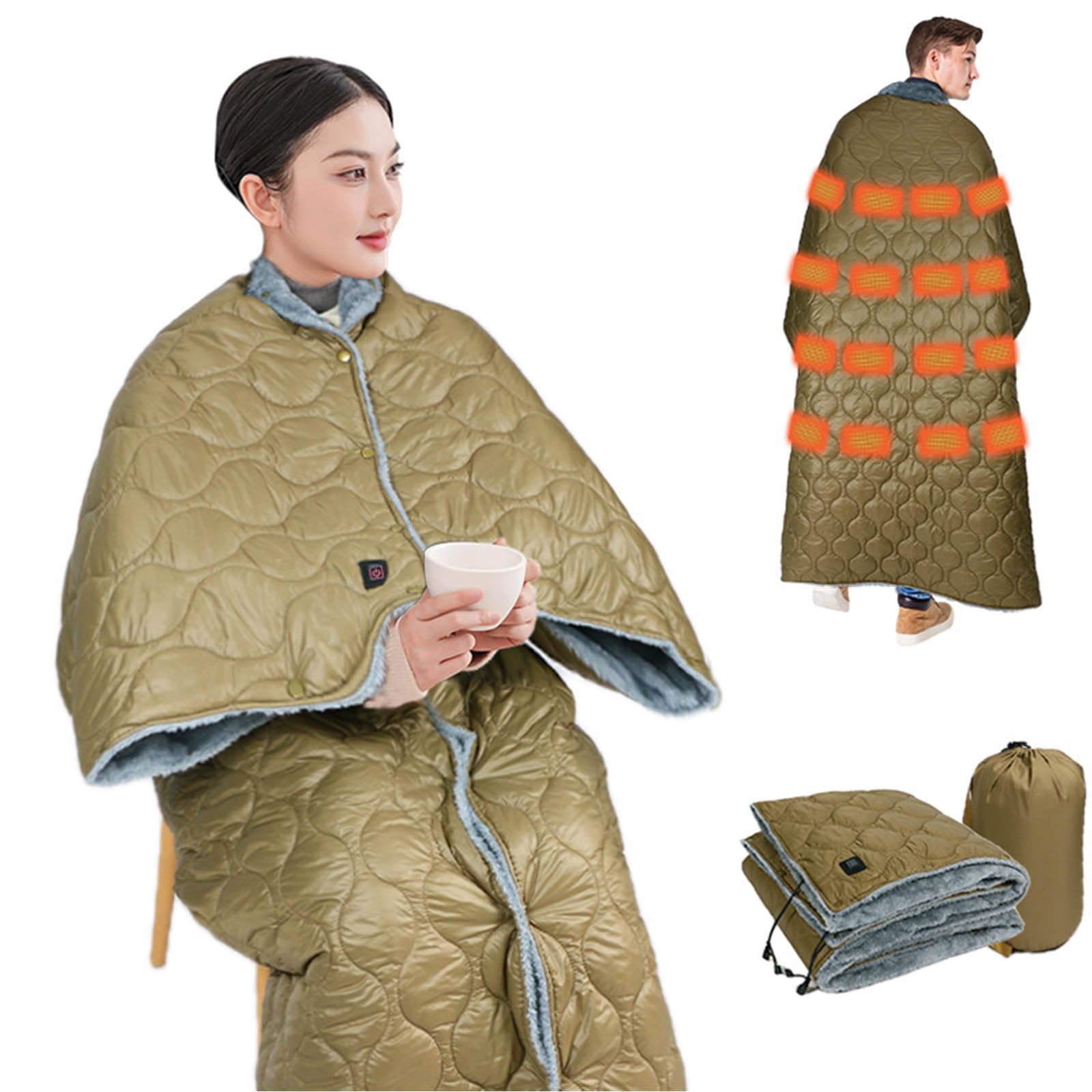 Grande 180x140cm Backpacking Coperta Elettrica USB Propulsiva 3 Configurazione Temperatura Surwarm Sicurezza Impermeabile Travel Addition USB Riscaldato Coperta per Backpacking