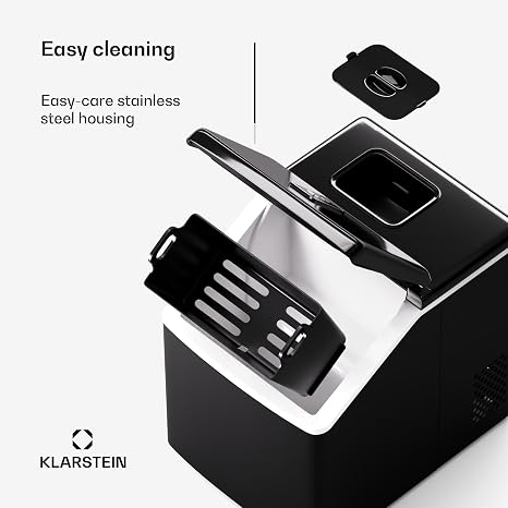 Klarstein Ice Maker - Clear Ice, 13kg/24h, Touch Screen, Stainless Steel, Low Energy, Ideal for Home/Parties