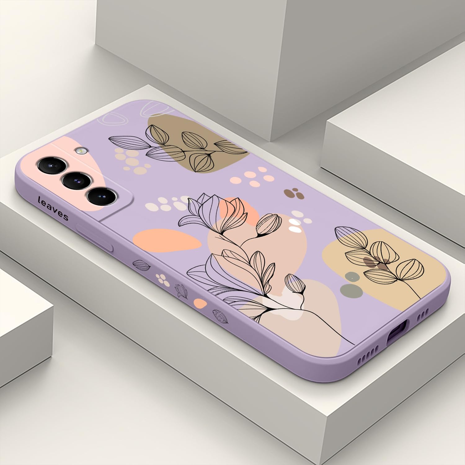 LEECG for Samsung Galaxy S21 Plus Case, for Galaxy S21 Plus Case Floral Creative Sides Phone Cover Fashionablee Designs Soft Silicone Slim S21 Plus Phone Case-Morandi Purple