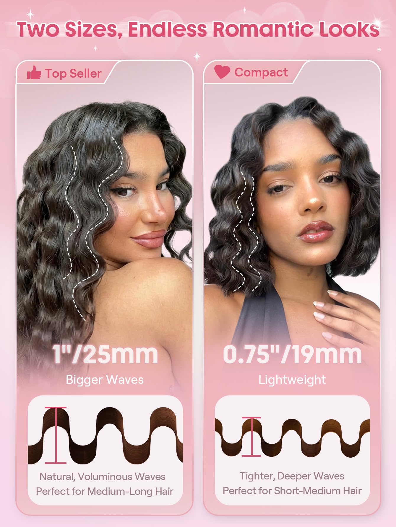 Amazon.com: SHEGLAM Pink Beach Wave Hair Waver 0.75 inch