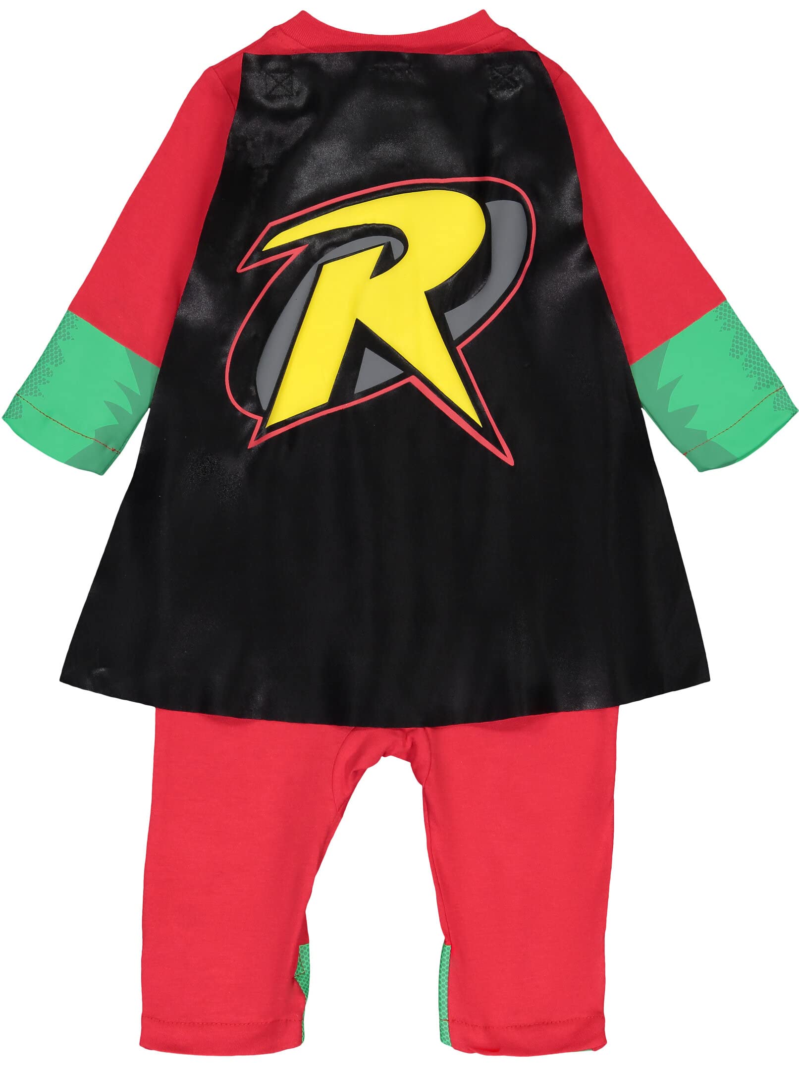 Warner Bros. DC Comics Mono y Capa de Robin de Liga de la Justicia con Cierre de Cremallera - Elegante Conjunto de Disfraz para Niño (4 Años)