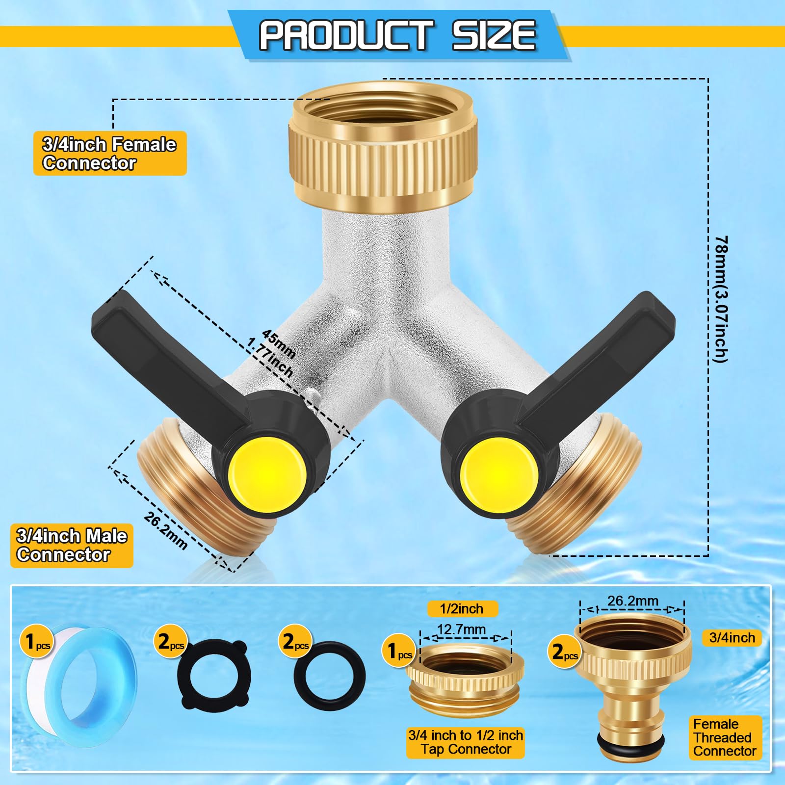 FANOVO Tap Y Garden Hose Splitter - Image 2