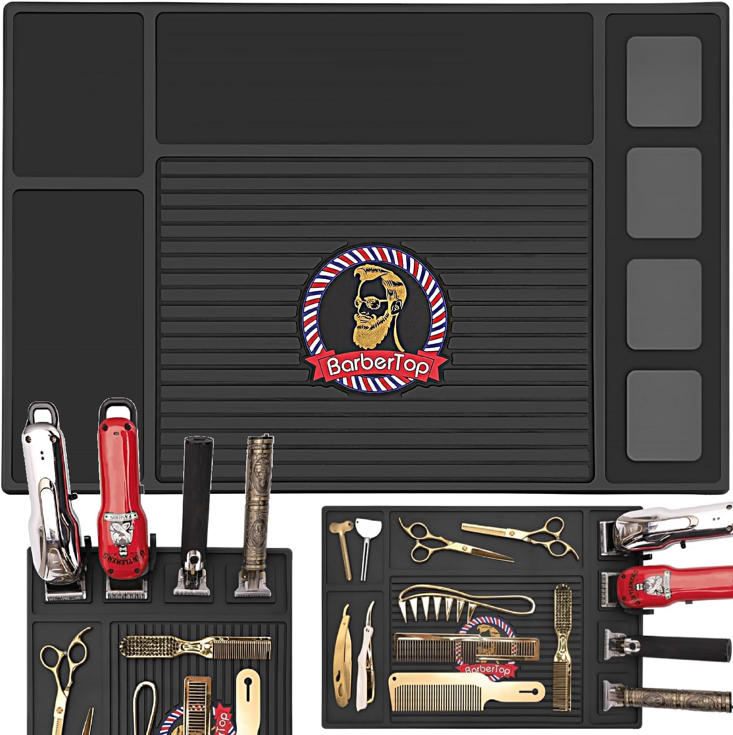 パブミラー　BAR barber ガレージ Magnetic Barber Mat for Clippers & Tools Flexible Anti-Slip