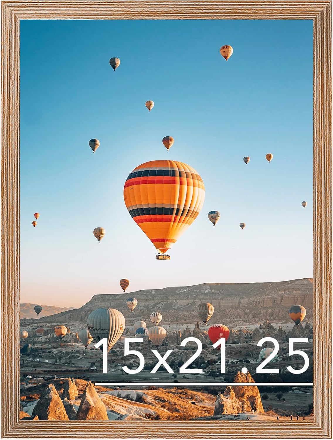 15x21.25 Puzzles Frame Rustic Brown, Wall Hanging 15 x 21.25 Picture Frame for 15 by 21.25 Poster Photo Canvas Picture Puzzles with Shatter Resistant Plexiglass, Rustic Brown