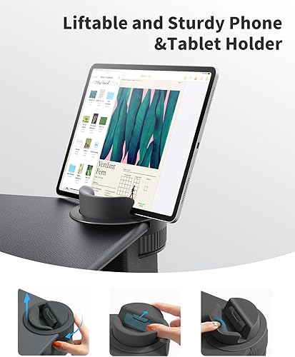 Miniatura 3 de SAIJI Escritorio de regazo para laptop  Se adapta a portátiles de hasta 17 pulgadas, soporte de mesa ligero con almohadilla de cuero suave, soporte