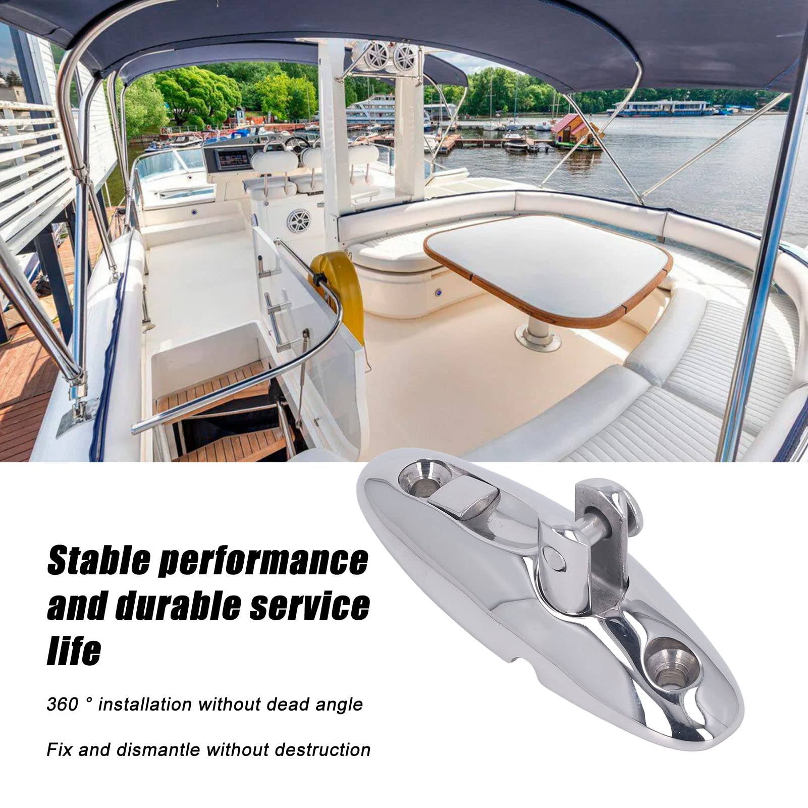 ORLANG 2-Pack Boat Bimini Top Swivel Hinge – 316 Stainless Steel Quick Release Mount For Pontoon & Yacht - View #11