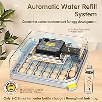 Vista 4 de Incubadoras para huevos para incubar huevos para granja de laboratorio con giro automático de huevos para pollo, patos, ganso, codorniz, 48 huevos