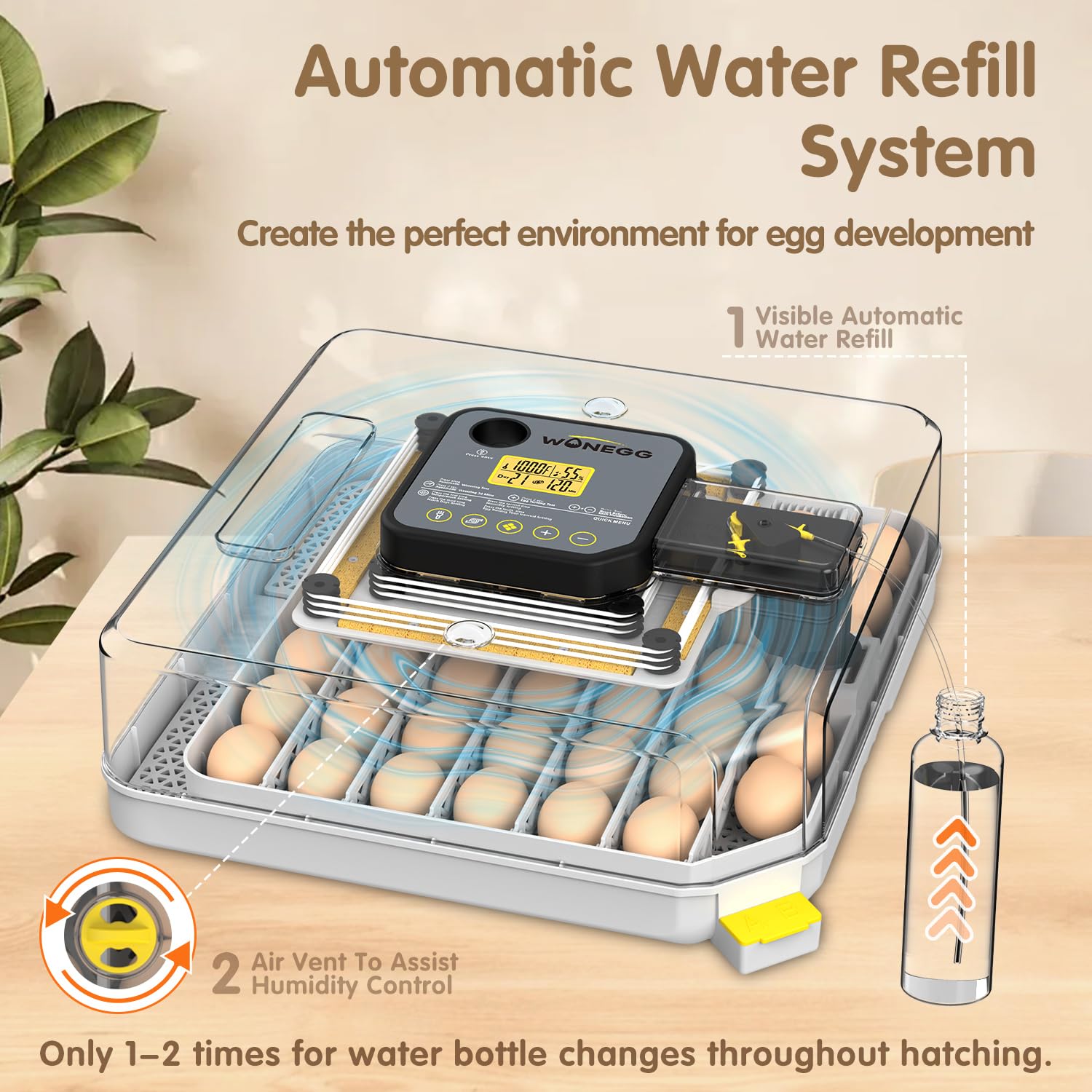 Incubadoras para incubar huevos, incubadora de huevos para laboratorio, granja doméstica con giro automático de huevos para pollo, patos, ganso, codorniz, 48 huevos