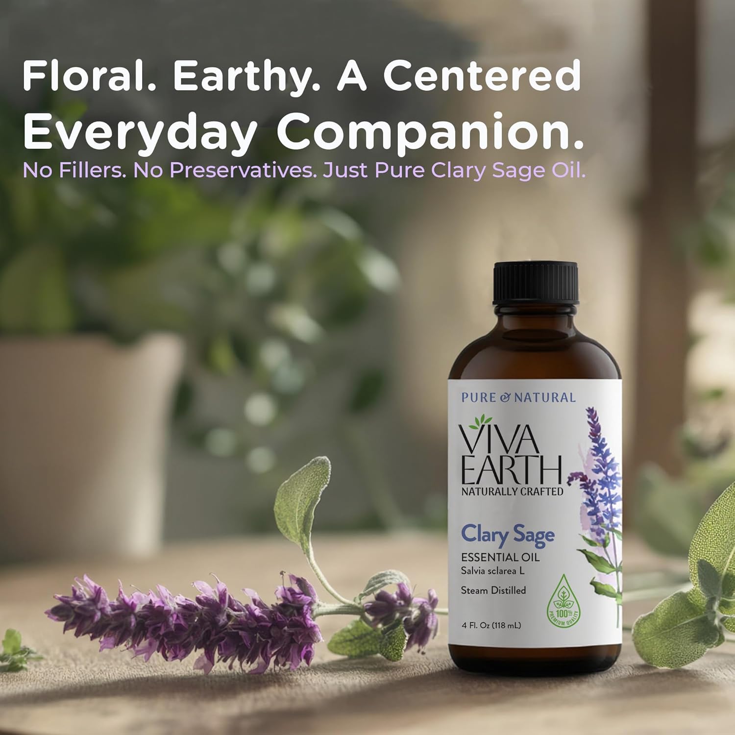 Clary Sage Essential Oil – 100% Pure and Natural Clary Sage Aroma for Diffusers, Aromatherapy, Hair and Scalp Care, Skin Care, Massage Oils, Soap and Candle Making – with Dropper, 4 oz - Image 3