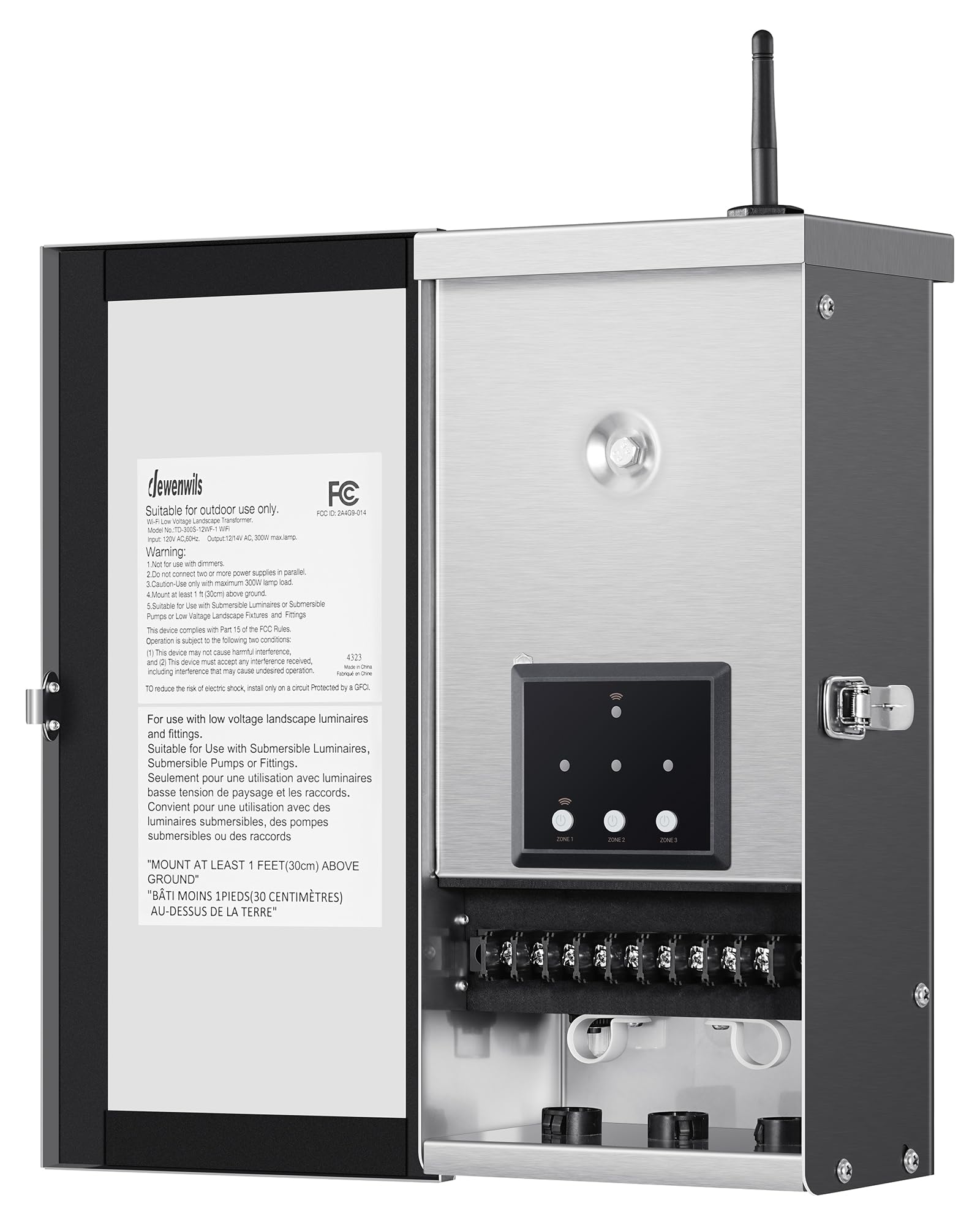 DEWENWILS 300W WiFi Low Voltage Transformer, 3 Independent Outputs, 2