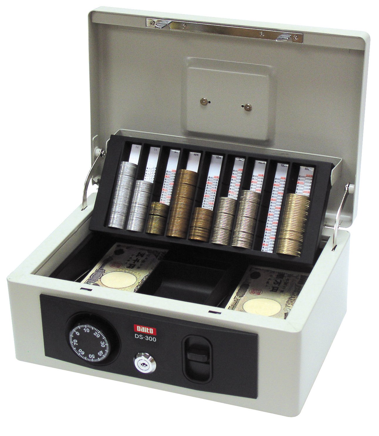Amazon | ダイト 手提げ金庫 B5サイズ コインカウンター 盗難防止ワイヤー 3段構造 ダブルロック DS-300 | 集金袋 |  文房具・オフィス用品