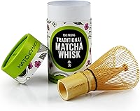 Vista 4 de Batidor de té verde matcha prémium – 100 puntas – MATCHAMAKA tradicional japonés de bambú matcha – té verde, leche matcha, polvo ceremonial matcha