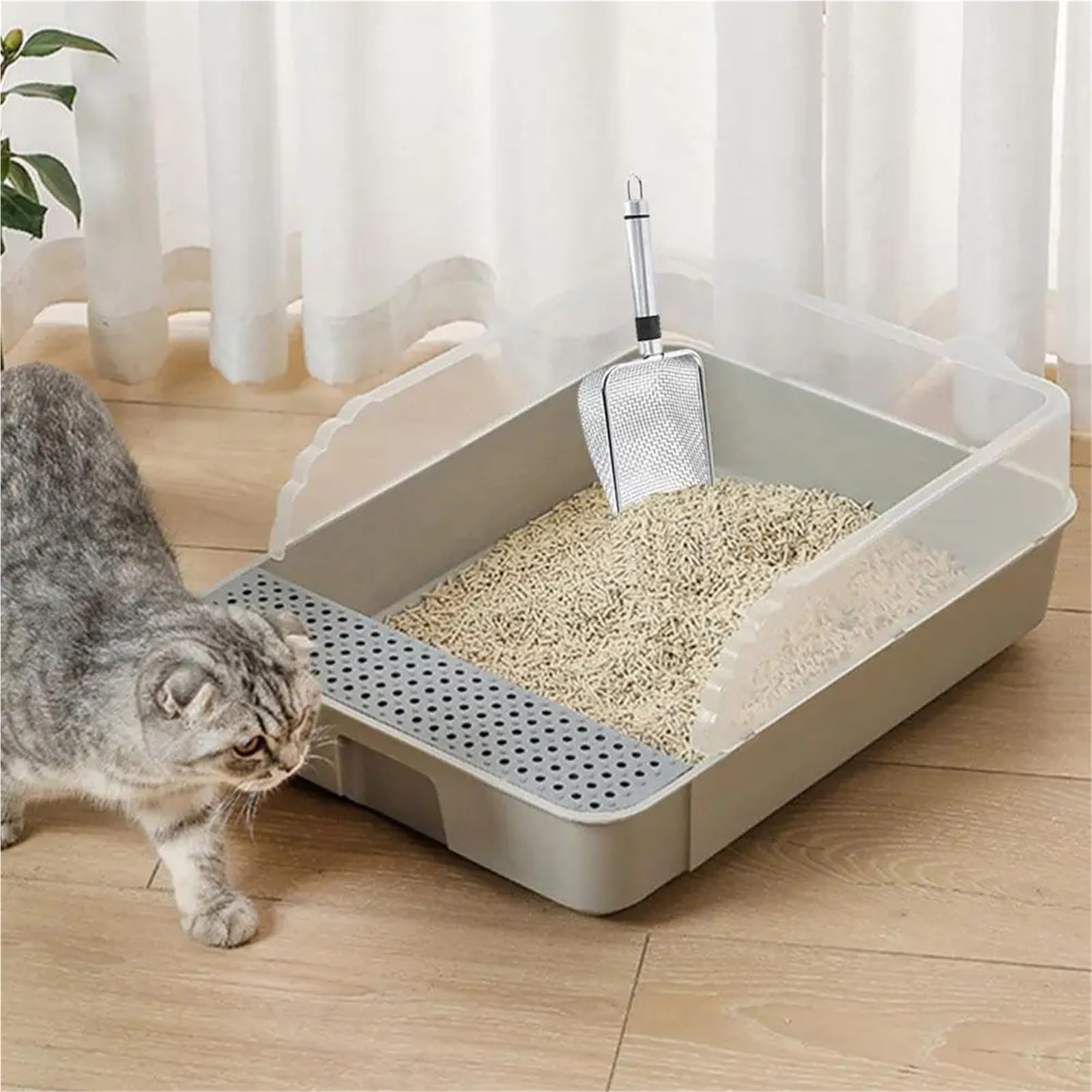 Katzenstreuschaufel Aus Edelstahl, Haustiertoilette Aus Metall