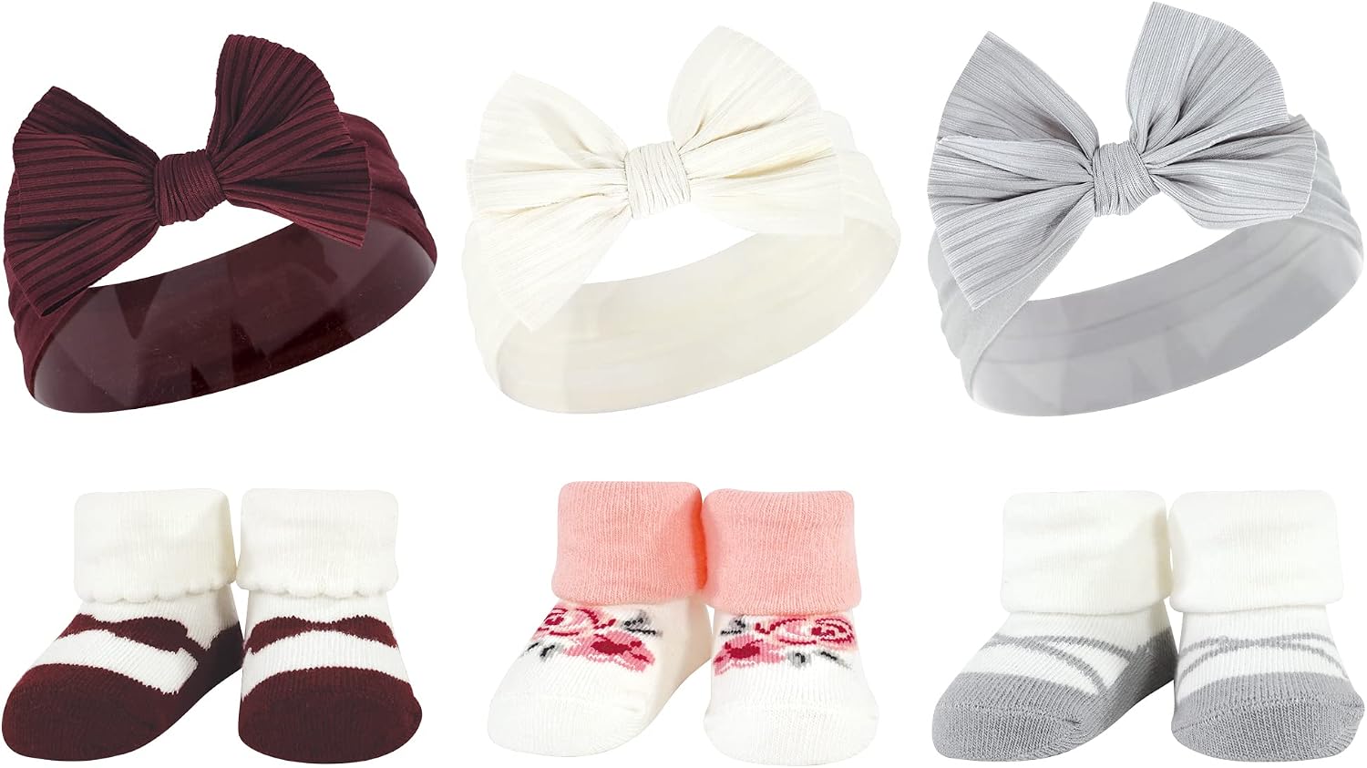 Hudson Baby Girl's Headband and Socks Giftset