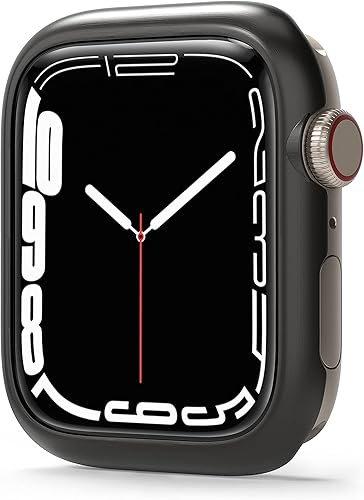 Ringke Estilo de bisel elegante marco de acero inoxidable compatible con Apple Watch Series 9, 8, 7 (1.772 pulgadas), protector antiarañazos,