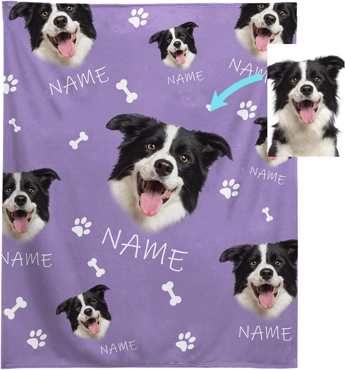 Bolacrom Custom Dog Blankets with Pictures Customized Pet