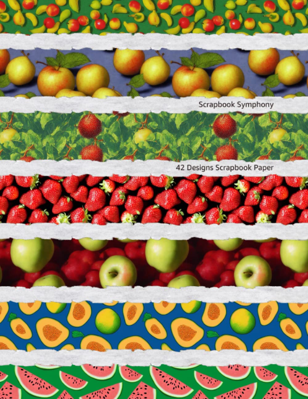 Scrapbook Paper Pad - 42 Designs - Fruit Patterns - Double Sided A4 Pages