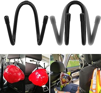 AUXPhome Flexible Over The Seat Hard Hat Rack Holder - Expandable Coat Rack Hanger - Universal Drying Rack Over Home Kitchen Storage Shelf Display Stand for Hats, Caps, Mugs, Coats, Helmet - 2/PK