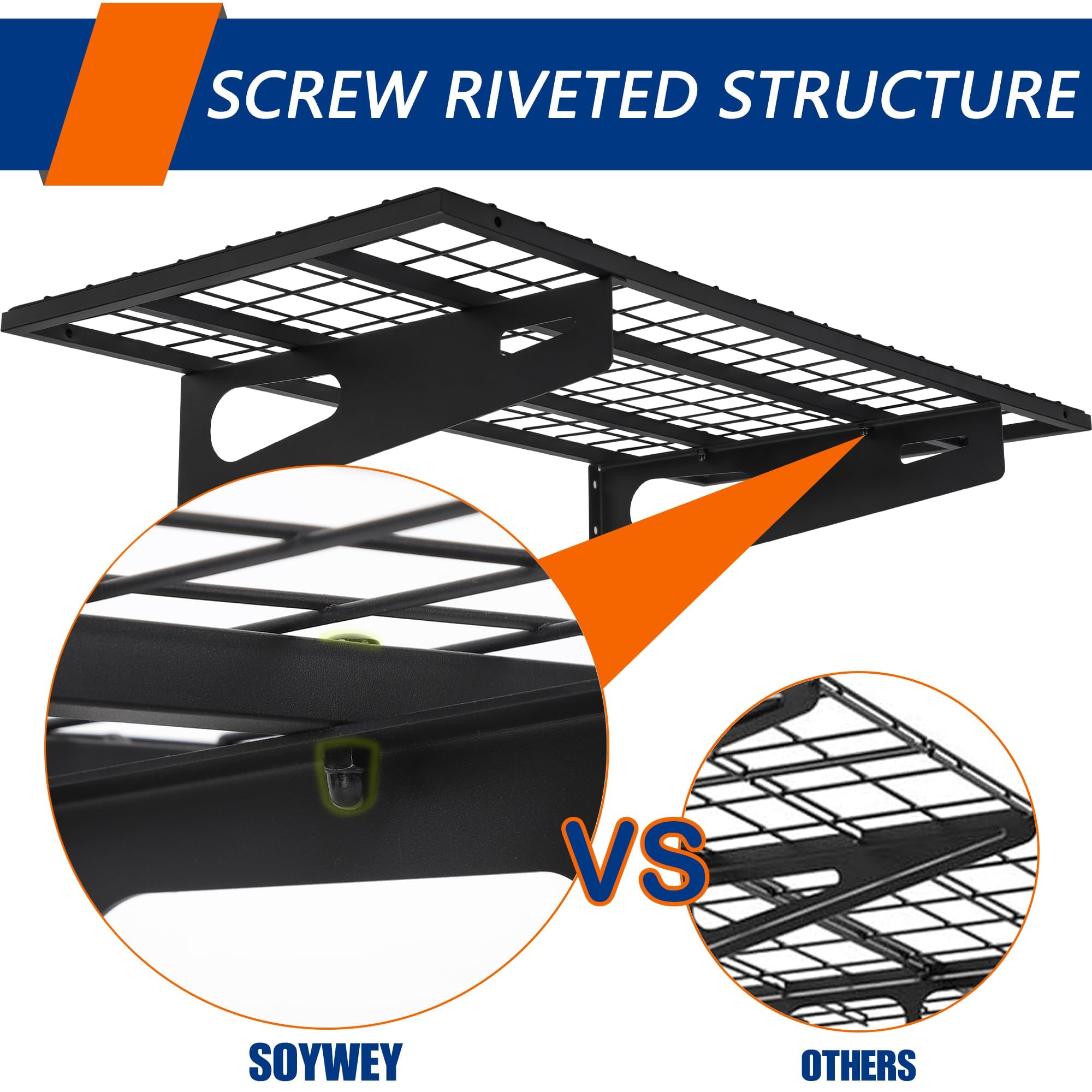 Jowkou Garage Wall Shelving, Garage Shelving Shelves Wall Mounted, Over Door Storage Rack - Image 8