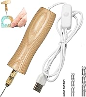 XIZED Electric Resin Drill Set with Premium Wooden Body - USB Hand Drill for Jewelry Making, Resin Art & DIY Crafts