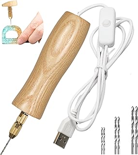 Electric Resin Drill Set Premium Wooden Body Hand Resin Jewelry Drill for jewelry making, Resin Art, Drilling Jewelry, and DIY Crafts