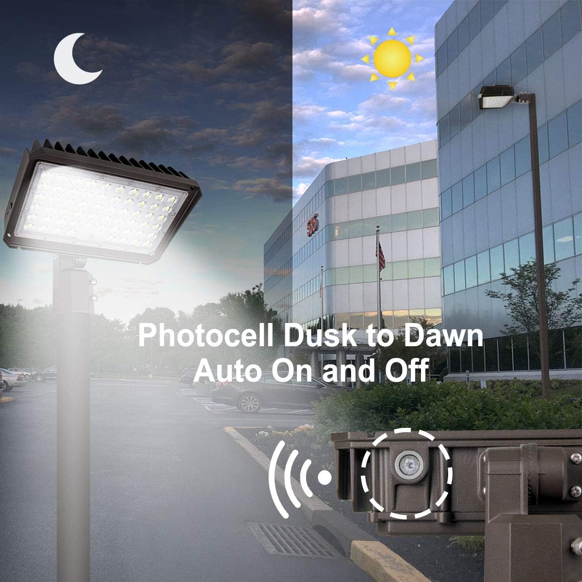 Flаѕh Sаlе Buу 1 gеt 1 Kadision 150W LED Parking Lot Light with Dusk to Dawn Photocell, Flood Lights with Adjustable Slip Fitter for 2 3/8” Mounting Pole, 5000K 19500LM 100-277V ETL Listed Waterproof Outdoor Area Light