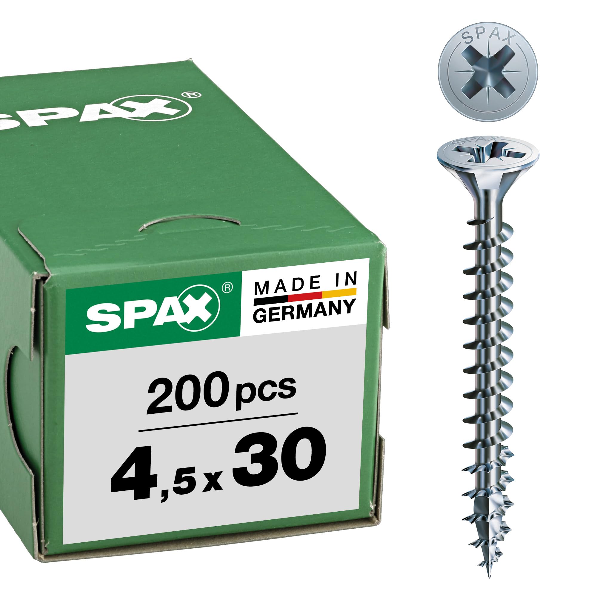 Spax – Universal Screw Countersunk Head Phillips Z 4Cut Full Thread Galvanised Blank A2J – 1081010350123, 1081010450303 — image 1