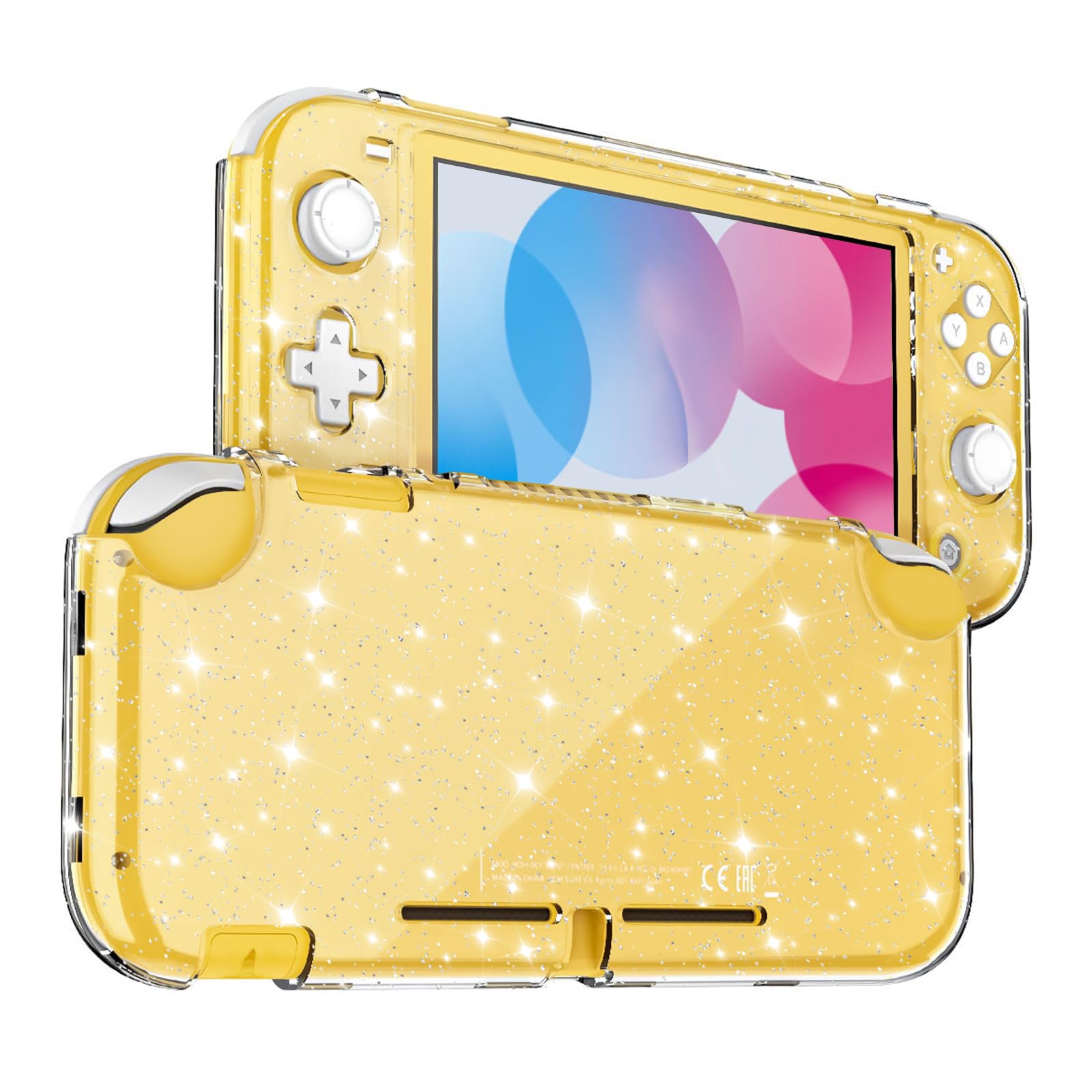 DLseego Custodia Protettiva per Switch Lite, Clear Sparkle Full Wrap Protector Cover Case Anti Scratch Design Hard PC Shell Compatibile con Switch Lite, Trasparente Cristallo