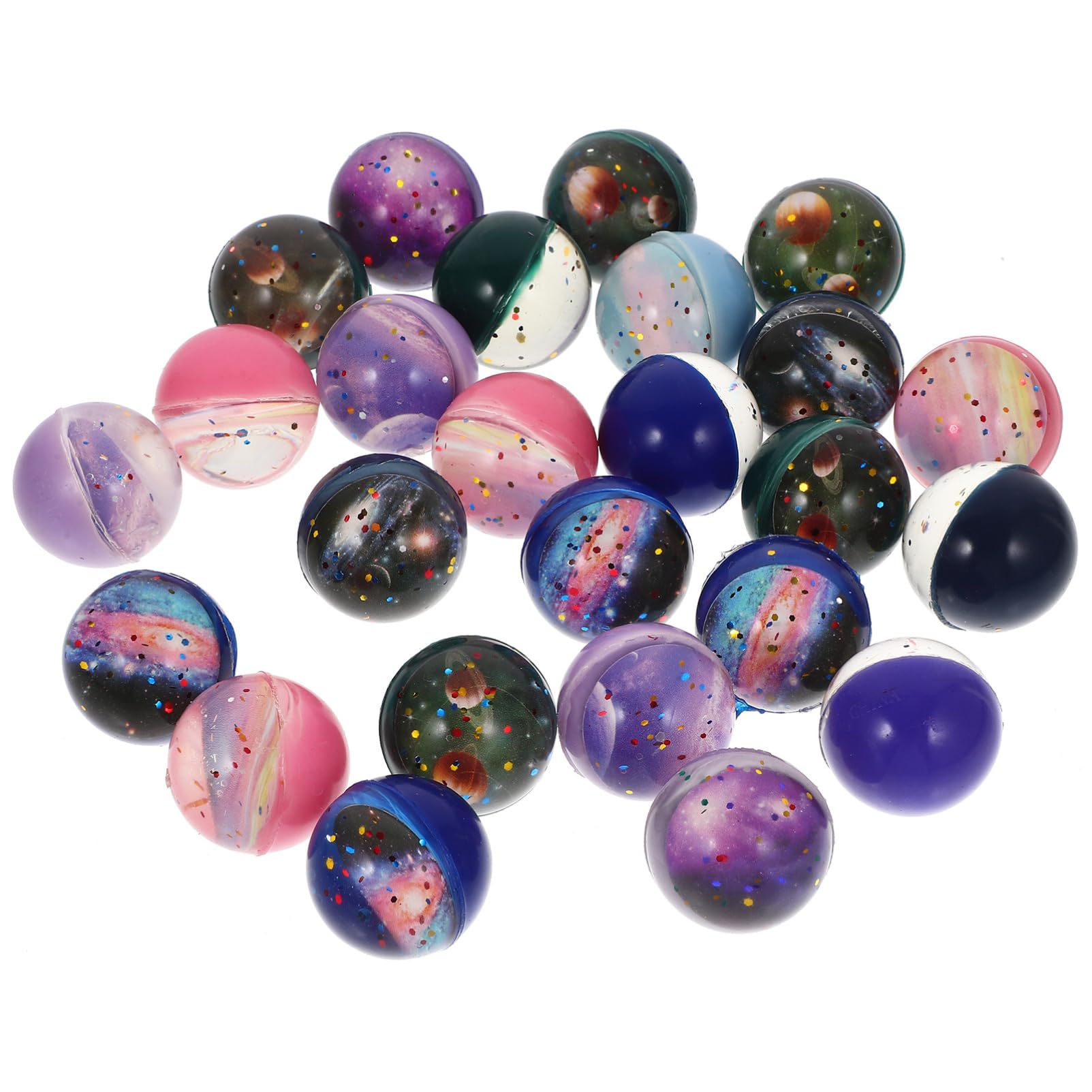 UPKOCH 25pcs Bouncy Balls Space Themed Party Favors Elastic Balls Toys Fun for Boys and Girls Adults