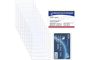 Wisdompro 10 Pack Medicare Card Holder Protector Sleeves