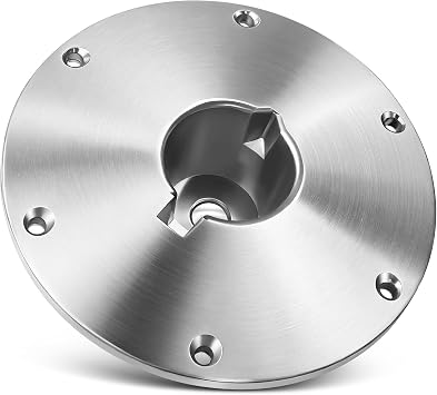 SP-68914 Heavy Duty Boat Seat Pedestal Base, Aluminum Alloy, Fits 2" or 2-3/8" Pin Post Sockets, Compatible with Attwood & Swivl-Eze Mounts, Universal Fit for Most Fishing Boats 9"x9"
