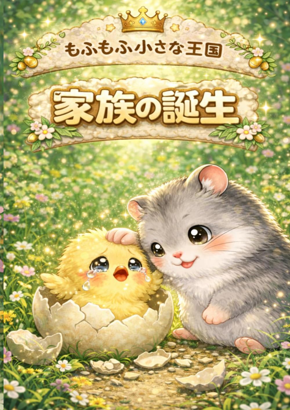 家族の誕生: もふもふ小さな王国｜子供向け塗り絵
