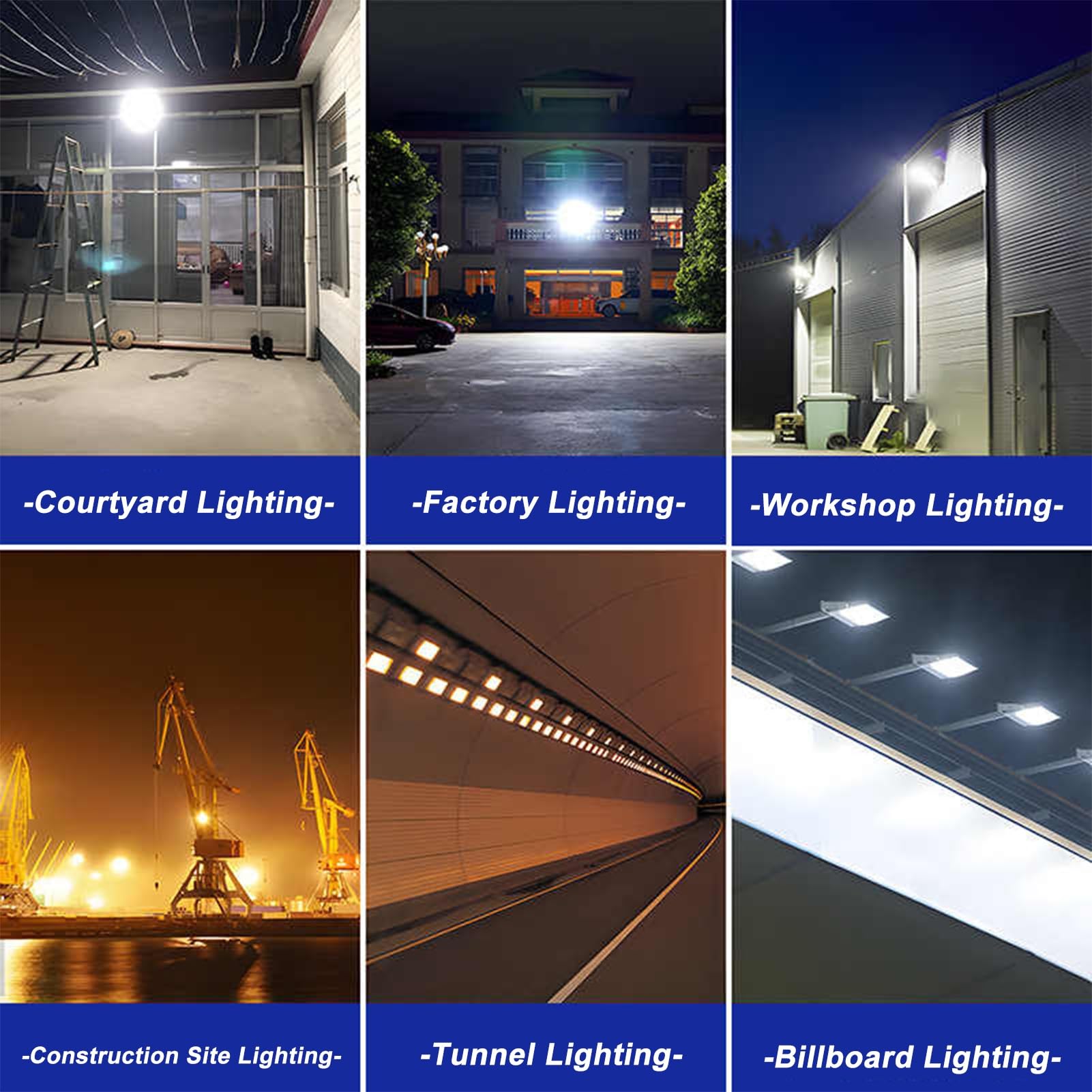 Zewnętrzne reflektory LED - reflektor obrotowy, oświetlenie zewnętrzne 220 V, wodoodporna lampa budowlana i warsztatowa IP66, do podwórka, garażu i ogrodu (500 W)