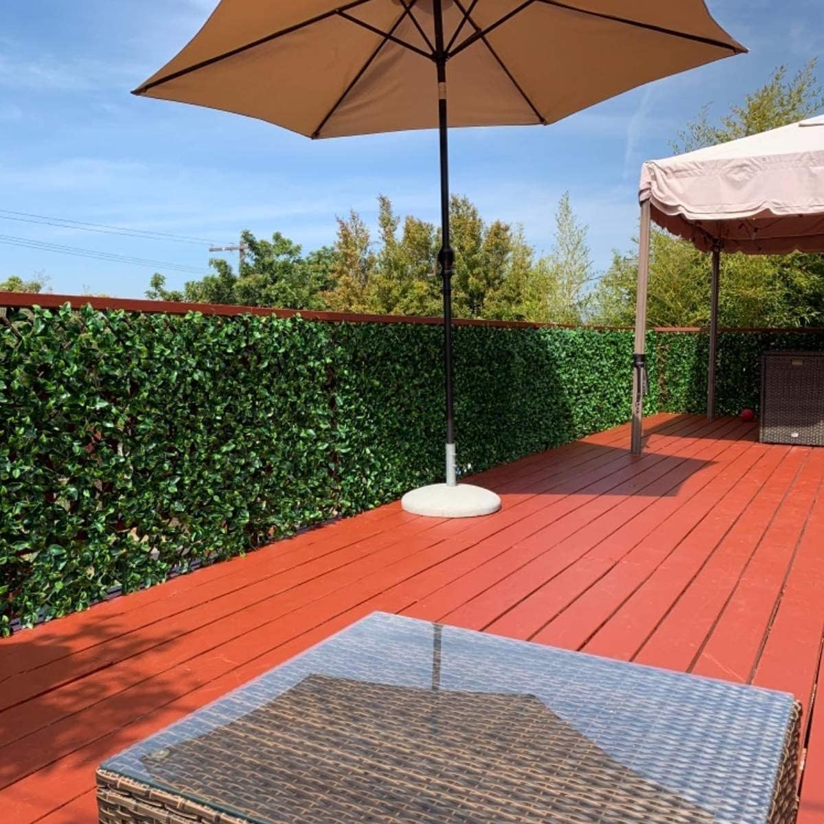 DOEWORKS Expandable Fence Privacy Screen for Balcony Patio Outdoor, 1PC Faux Ivy Fencing Panel for Backdrop Garden Backyard Home Decorations