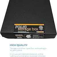 Vista 38 de Lineco Folio Storage Box, Clamshell Design with Metal Edge. 18.5x24.5x1.75 Inches, Archival Boxboard, Preserve Photos, Cards, Magazines, Documents