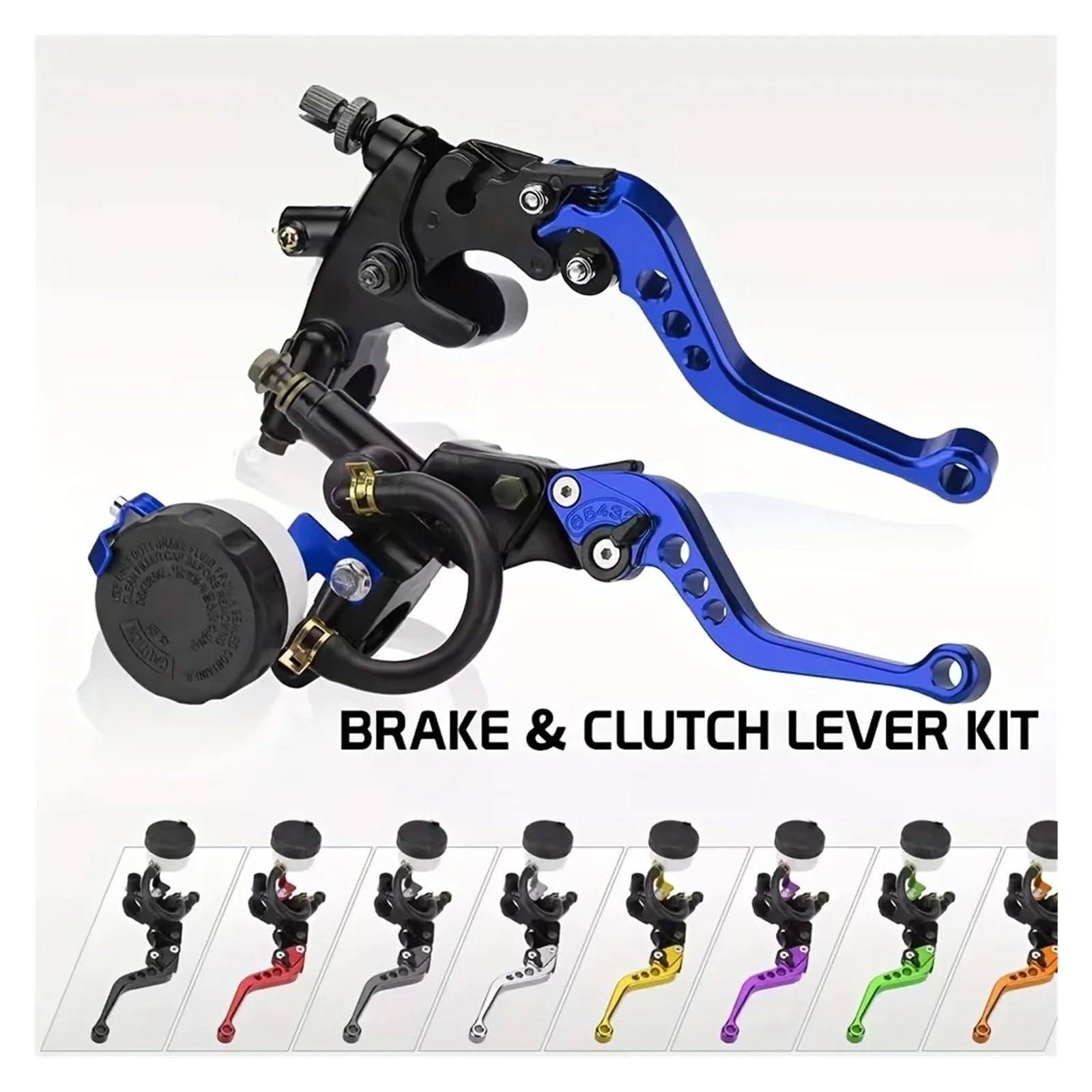 Leva frizione freno moto Leva della pompa freno frizione idraulica universale da 7/8" 22 mm in alluminio CNC per cilindro principale per moto(Nero)