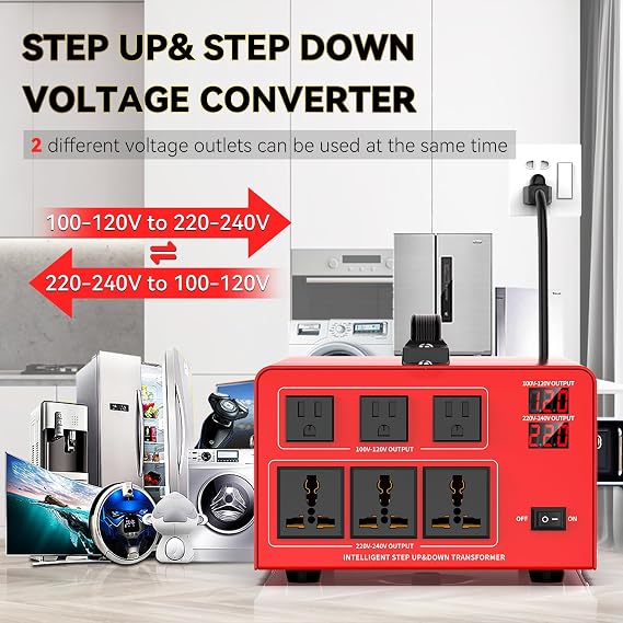 8000VA Step Up/Down Voltage Transformer Converter 110/120V to 220/240V