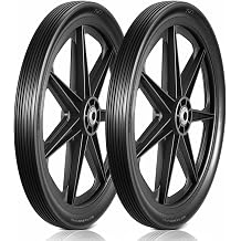 MaxAuto 20x2.0 Rim Flat Free Cart Tire and Wheels Assembly for the Garden Yard Cart, Wheelbarrow, Garden Trailers, 20x2" Non-inflated Tires with 3/4" Bearing, 2 Pack