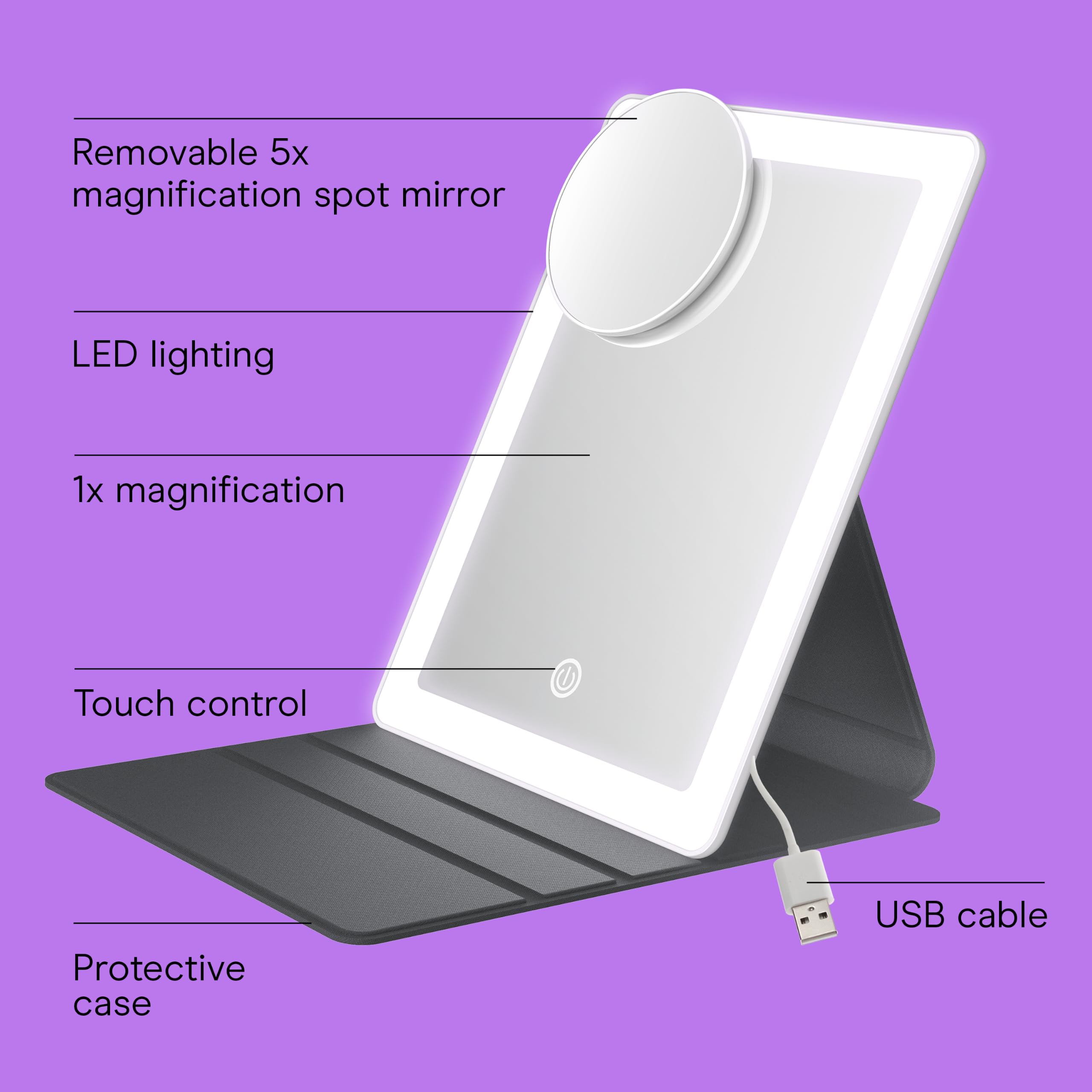 Amazon.com : Conair Lighted Makeup Mirror, LED Vanity Mirror, 1X